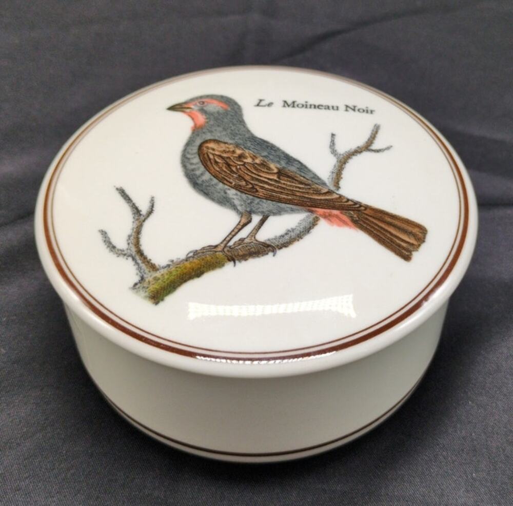 Villeroy & Boch Paradiso Le Moineau Noir Trinket Dish Lid Bird Germany 80s Vtg